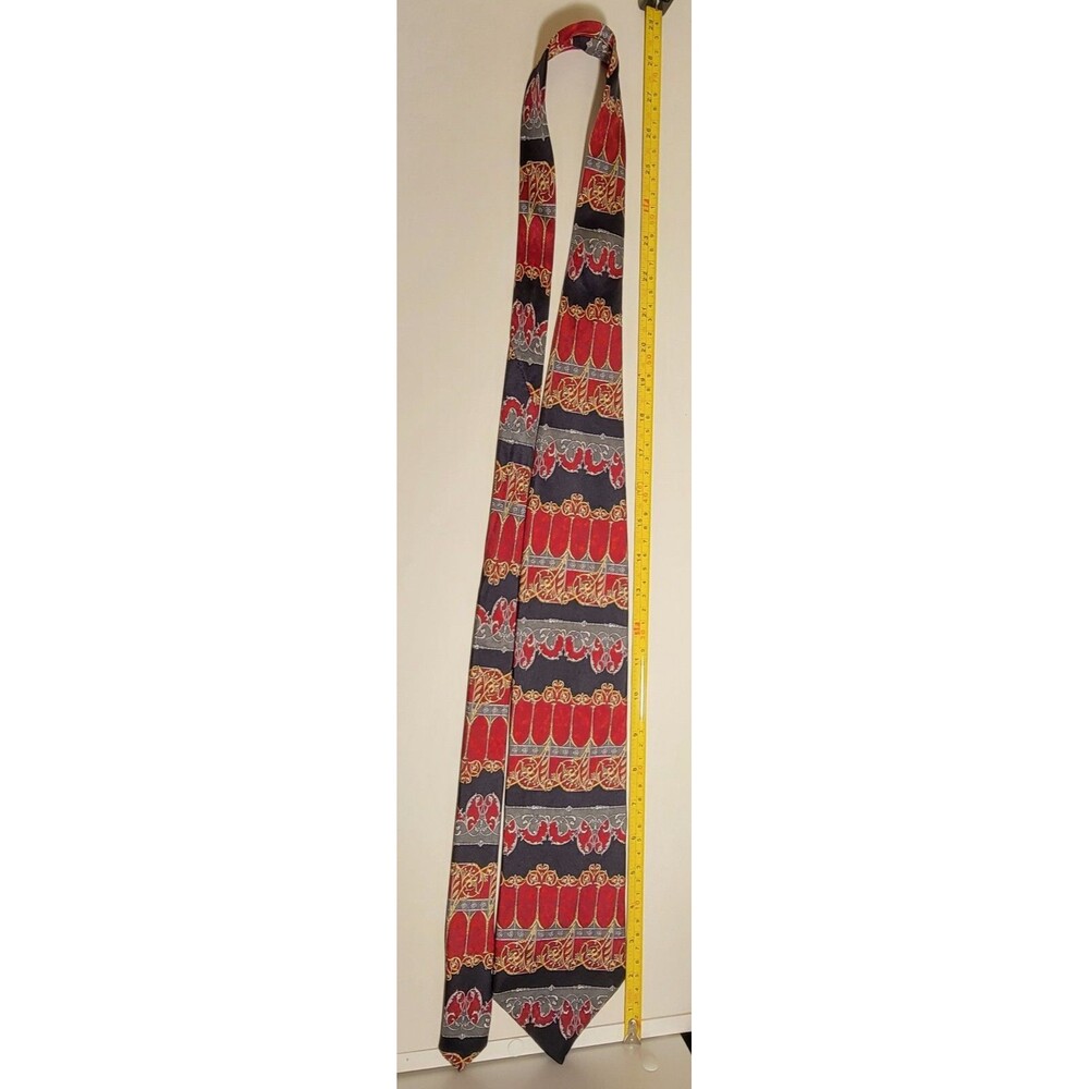 Men's Andhurst Mix Red Black NeckTie 100% Pure Silk - Picture 6 of 7